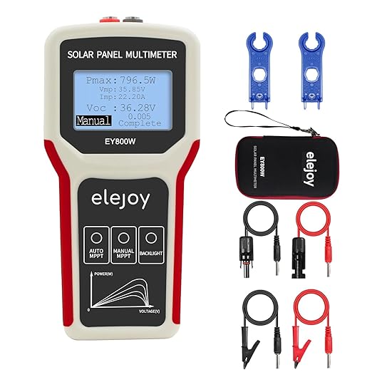Upgrade 800W Solar Panel Portatil Smart Tester Auto/Manual MPPT Photovoltaic Panel Multimeter Testing Power Meter Tool with LCD Display Backlight for PV