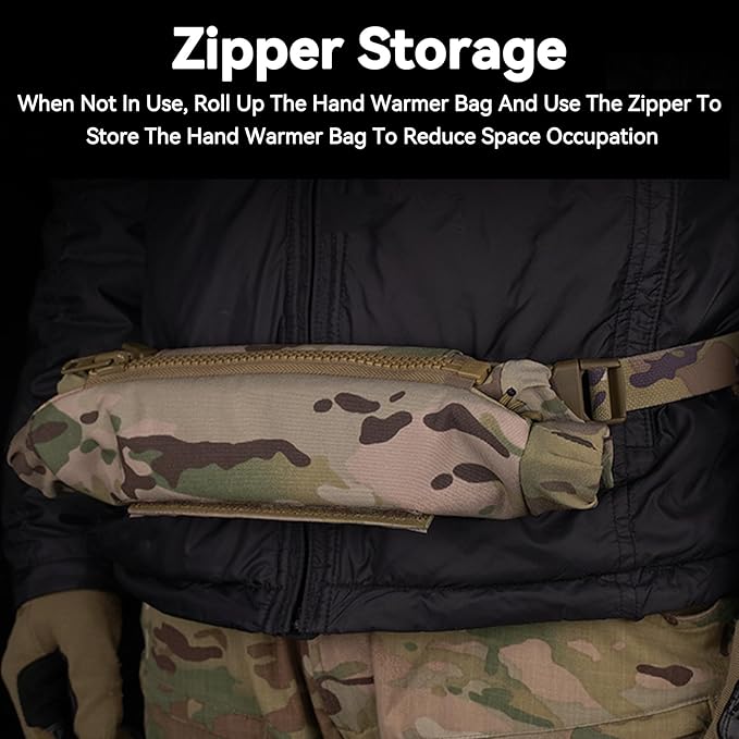 Multifunctional Tactical Hunting Hand Muff Warmer Drop Pouch Fanny Pack Plate Carrier Handwarmer Pouch for Winter Outdoor Camping Football Fishing