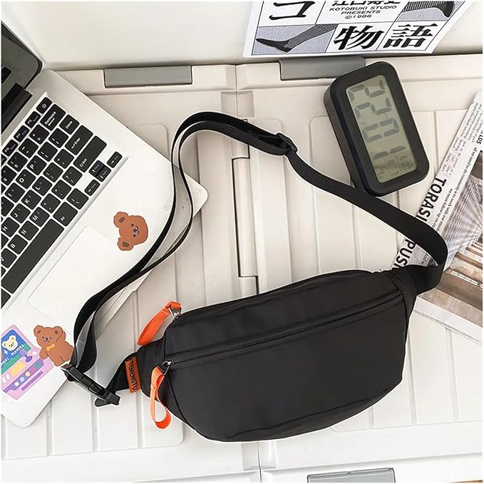 Men Fanny Pack Teenager Outdoor Sports Running Cycling Waist Bag Pack Male Fashion Shoulder(Orange1)