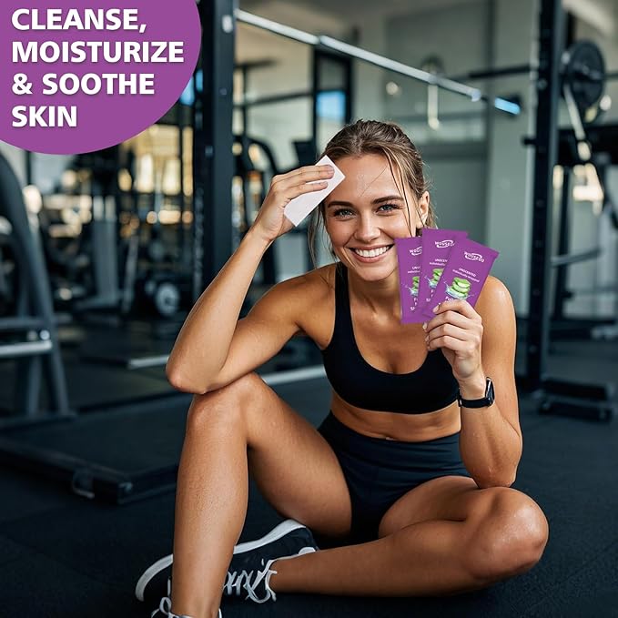 300 Pack Body Wipes Individually Wrapped(8 x 9.5)Shower Wipes for Adults Bathing No RinsePersonal Cleansing Wipes for Travel GymBulk Deodorant for Homeless