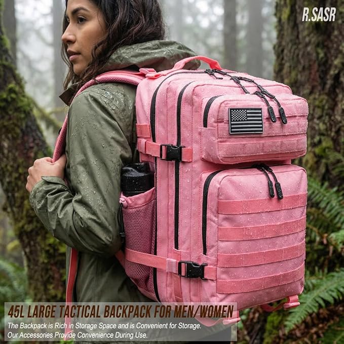 45L Tactical Backpack for Men Women Military Assault Pack with MOLLE Large 3 Day Bug Out Bag for Hiking Camping