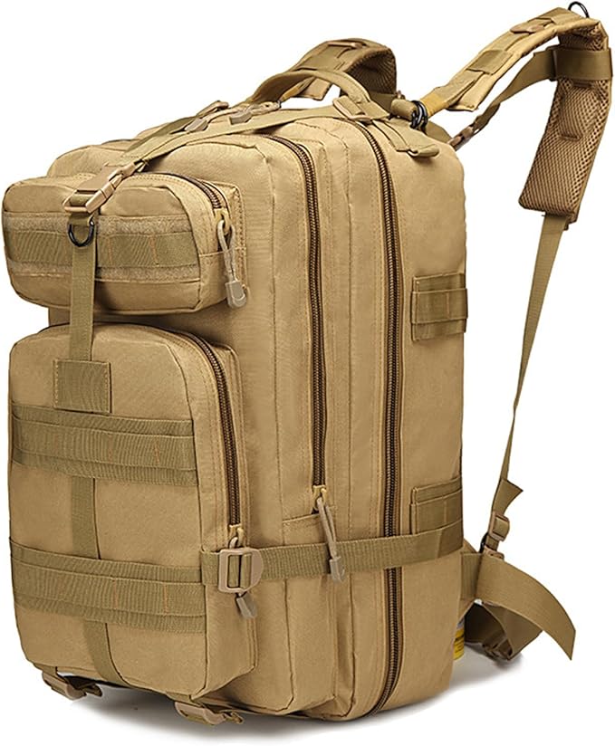 40L Tactical Backpack for Men and Women Army 3 Days Assault Pack Bag Large Rucksack for Hiking Travel Trekking Khaki