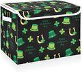 CaTaKu Large Fabric Storage Bins With LidsSaint Patrick's Day Storage Boxes With Handles for Organizing Clothes Collapsible Storage Cube Bins Baskets for Shelves