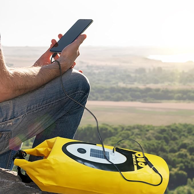 Qoolife Dry Bag Waterproof with Solar Bluetooth Speaker &amp Light - 10L/20L Roll Top Dry Sack Keeps Gear Dry for Men Women Kayaking Beach Rafting Boating Hiking Camping and Fishing