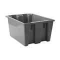 Rubbermaid Commercial Palletote Storage Stack and Nest Box 1.3 Cu. Ft Gray Tote for Warehouse/Garage/Cleaning/Maintenance