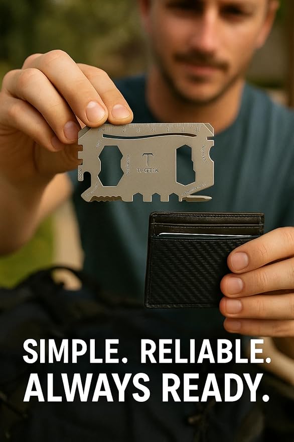 17 IN 1 Titanium Credit Card Multitool Wallet Multitool Card Tool EDC Pocket Tool for Quick Repair Gifts for Husband Father