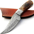 Custom Handmade Hunting Knife Bowie Knife Damascus Steel Survival Knife EDC 9'' Overall Ram Horn with Sheath 9396