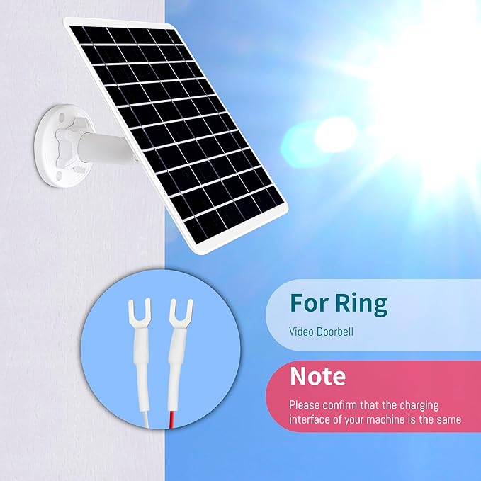 Solar Panel for Ring Doorbell 5W Solar Charger Compatible for Ring doorbell Video Doorbell 2/3/3 PlusVideo Doorbell 4 Video Doorbell Plus for Ring Battery Doorbell Pro with 13ft Charging Cable