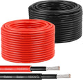 Solar Panel Wire 10 AWG(6mm²) - Solar Extension Cable 100Ft Black &amp 100Ft Red 10 Gauge Tinned Copper PV Wire for Outdoor Automotive RV Solar Panel Boat Marine (Black+Red)