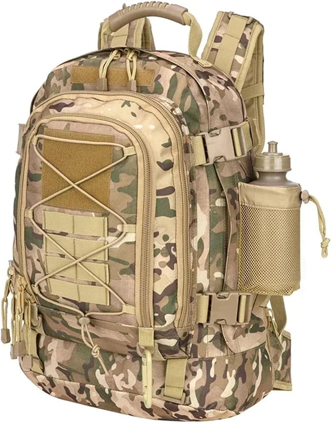 Tactical BackpackCompatible for Men 60L Assault Rucksack Heavy Duty Waterproof Large(CP)