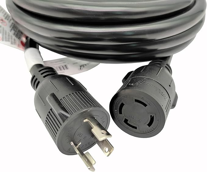 Parkworld NEMA L5-30P Male to L14-30R Generator to Transfer Switch Adapter for Home Back Power Transfer Switch or House Panel (20FT)