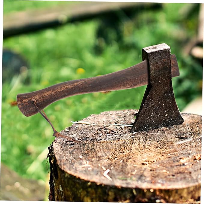 2pcs Mini Axe Replacement Wooden Handle Ergonomic Wood Grip for Camping Gardening and Firewood Cutting Short Axe Handle Natural Hardwood Design
