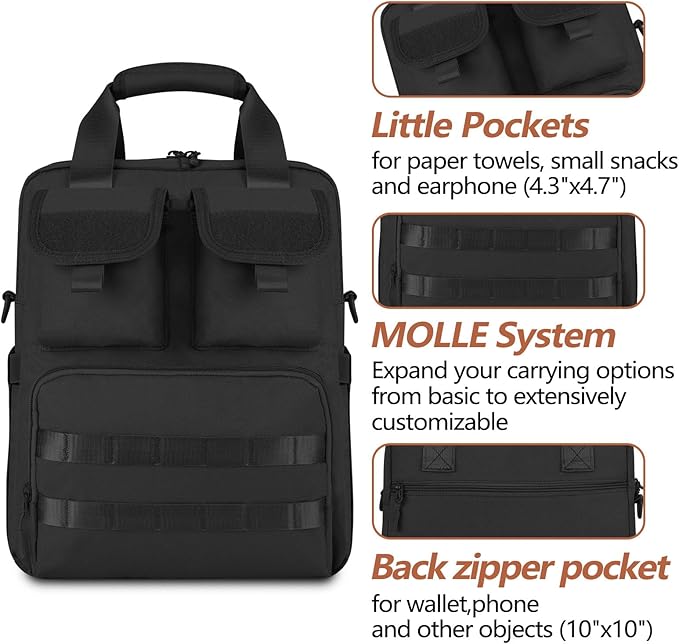 ArcEnCiel 12.9-14.2 Inch Laptop Tactical Messenger Bag Men MOLLE Sling Pack Briefcase Gear Handbags Utility Carry Satchel
