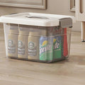 27 Quart Clear Latching Storage Box Large Plastic Lidded Storage Bin with Secure Handles Stackable Organizer Container for Home &amp Office White