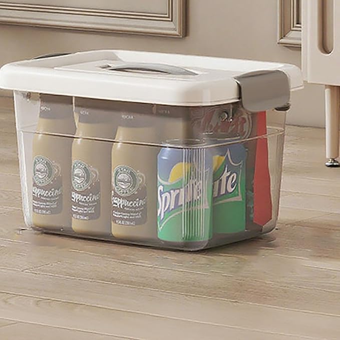 27 Quart Clear Latching Storage Box Large Plastic Lidded Storage Bin with Secure Handles Stackable Organizer Container for Home &amp Office White