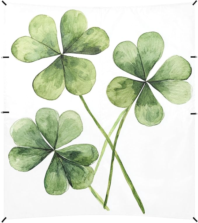 ALAZA Saint Patricks Day Four Green Clover Leaves Beach Tent Sun Shelter Portable Canopy Sunshade for Outdoor Camping Picnics Backyard Fun 10x9 ft