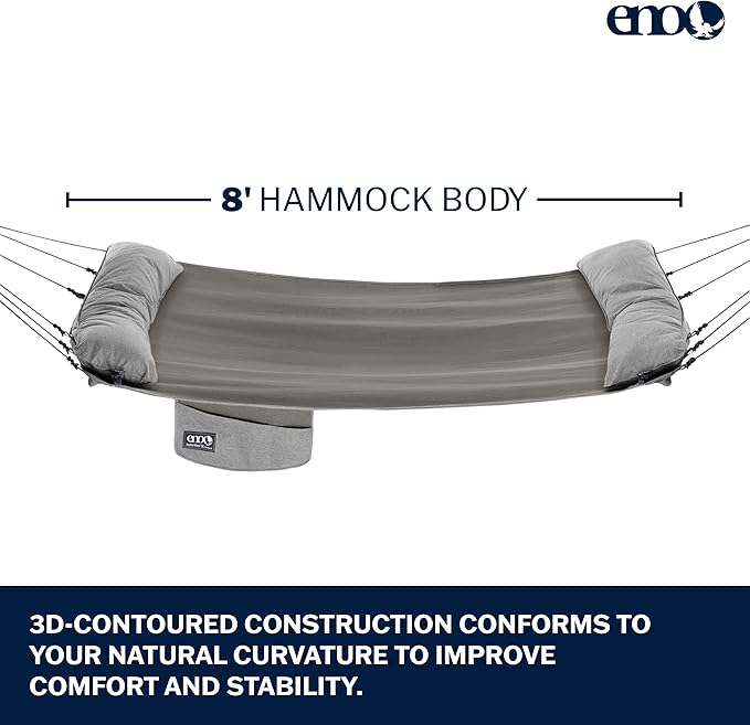 ENO SuperNest SL Hammock - 1 to 2 Person Backyard Hammock - Outdoor Patio Furniture for Backyard Lawn or Balcony - Pebble Grey