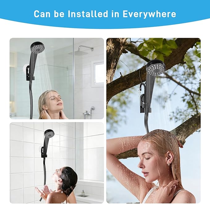 Portable Outdoor Electric ShowerTemperature and Battery Level Digital Display8000mAh BatteryIPX8 Waterproof and USB ChargingSuitable for Hiking/BackpackingOutdoor Camping ShowerBeachPets