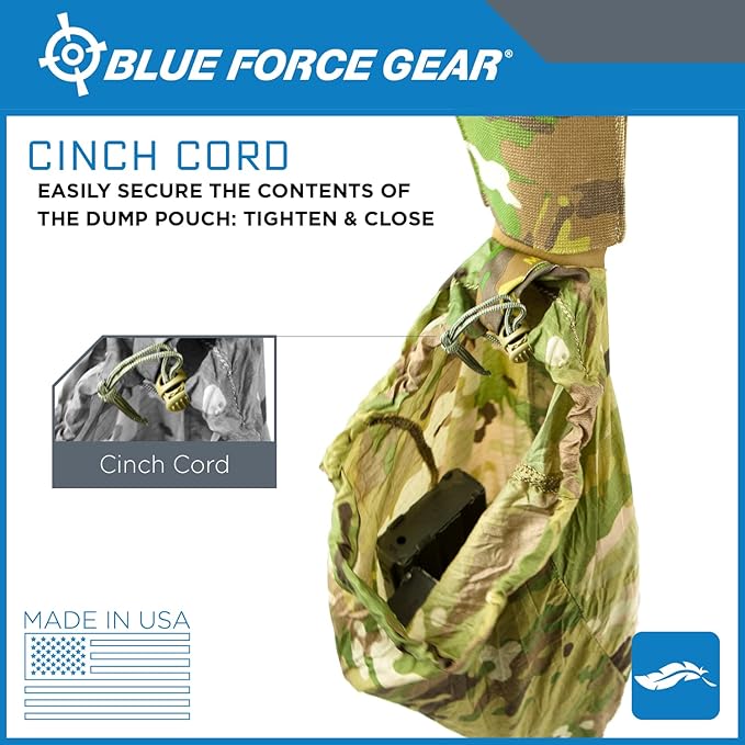 Blue Force Gear MOLLE Dump Pouch - Multipurpose Compact Utility Drop Bag - 3 L x 3 W x 3.5 H