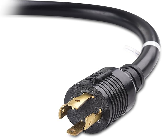 Cable Matters LED-Lit 4 Prong 30 Amp to 15 Amp Adapter for Generator - 30 Inches NEMA L14-30P to 2X 5-20R 30A to 110 Adapter Splitter