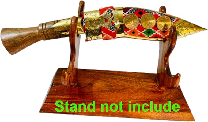 Gorkha Decor Kukri Knife Overall 10 IN Khukuri Full Tang Nepal Made for Decoration British Gurkha Kukri Knife With Special Hand Woven Dhaka Cloth Covered on Wooden Sheath