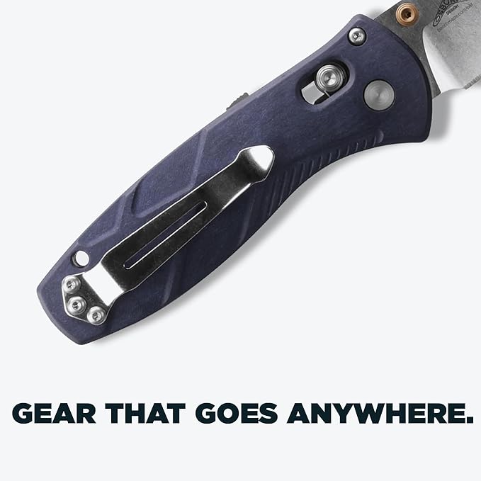 Benchmade - Mini Barrage 585 EDC Knife Drop-Point Blade Blue Canyon Richlite Handle (585-03)
