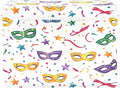 Doodle Mardi Gras Mask Pattern Foldable Storage Baskets Fabric Boxes with Handle Organizers with Flip-Top Lids Storage Bins for Home Bedroom Office