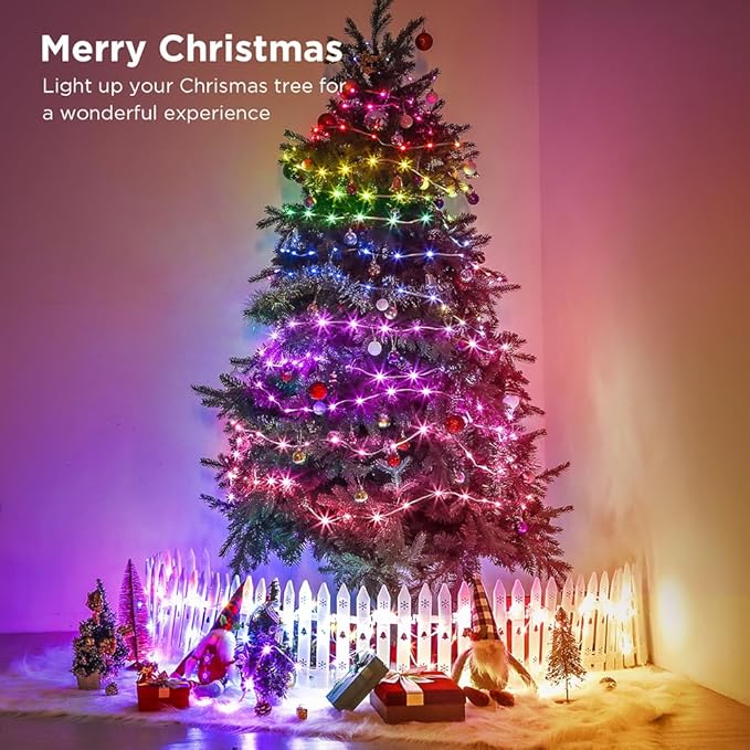 100ft Color Changing Christmas String Lights 300 LED Twinkle Fairy Lights String Waterproof 200+ Scene Modes Smart App &amp Remote for Indoor Outdoor Christmas Tree Xmas Bedroom Patio Decor