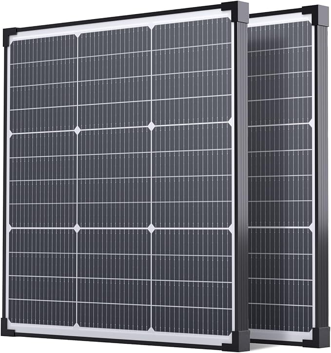 2PCS 50 Watt Solar Panel 12V N-Type 16BB 100W Solar Panel25% High Efficiency Monocrystalline PV ModulesIdeal for RVTrailer Camper Marine RooftopOff-Grid (50w 2 Pack)