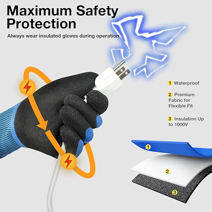 Portable Shower with Heater+Immersion Water Heater with Insulated Gloves