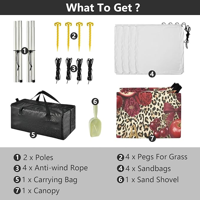 xigua Pomegranate Beach Tent Sun Shelter with Carrying Bag - Silver Coated Oxford Fabric Beach Canopy for Beach Camping Fishing - Includes Windproof Ropes Sandbags &amp Stakes
