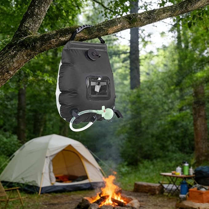 Camping Shower - ed Water Bag Portable Outdoor Bath System with High Capacity 5 Gallon Reservoir Dispensing Function Ideal for Beach Trips Hiking Cabin Retreats
