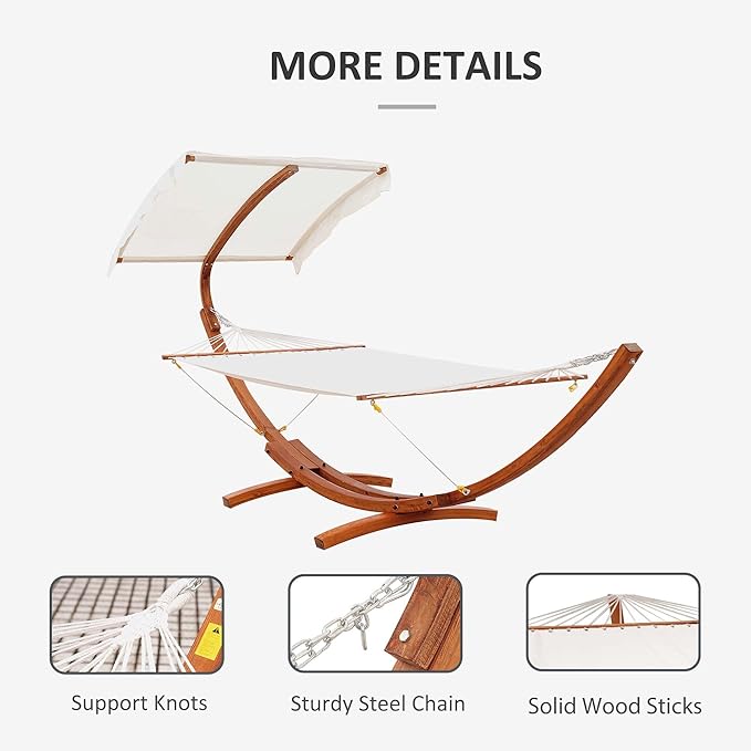 Boho Outdoor Hammock with Stand and Canopy