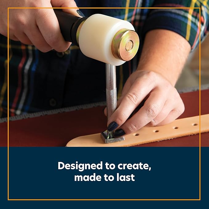 Weaver Leather Supply Leather Maul Master II Economy-Grade Nylon Mallet with Rubber Handle Leatherwork Tool for Tooling and More 22 Oz White/Black