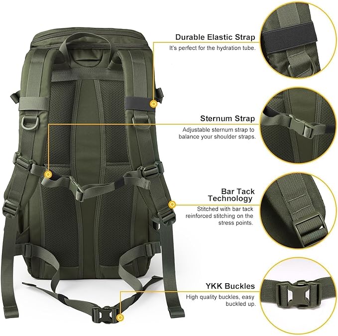 Mardingtop Tactical Backpacks Molle Hiking daypacks for Motorcycle Camping Hiking Military Traveling25L Backpack