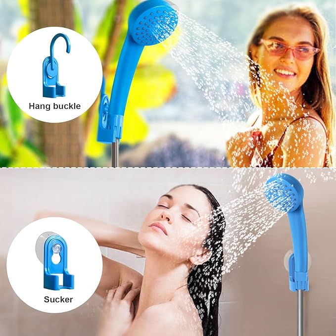 Portable Outdoor Shower with LED Lighting Battery-Driven Pump for Beaches Camping Gardens &amp Hiking