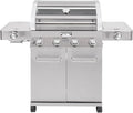 Monument Grills Larger 4+2 Burner Propane Gas Grills Stainless Steel Cabinet Style with Clearview® Lid Knob Controls Built-In Thermometer Infrared Side Sear Burners &amp Side Burners Outdoor Use
