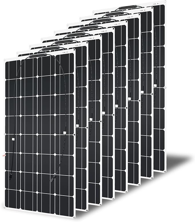 800W Flexible Solar Panel Flexible Waterproof (8pcs 100W) Solar Module Monocrystalline Solar Panel for Car Camping Boat