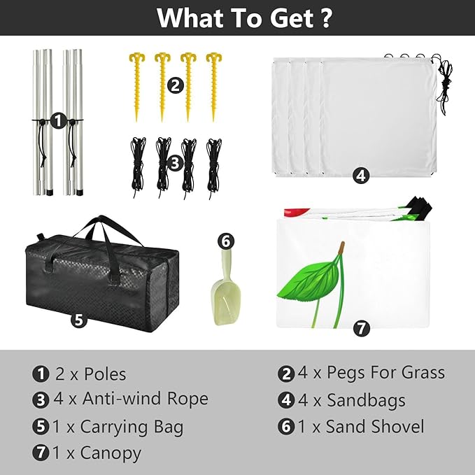 Beach Canopy with Windproof Ropes &amp Sandbags Beach Tent Sun Shade Sun Shelter for Camping Trips Fishing Backyard Fun or Picnics Red Cherries