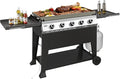 5-Burner Propane Gas Griddle 50000 BTU Outdoor Flat Top Propane Grill with 540 Sq In Cooking Area Rolling Wheels &amp Folding Side Shelves for Camping Tailgating &amp Backyard BBQ Black