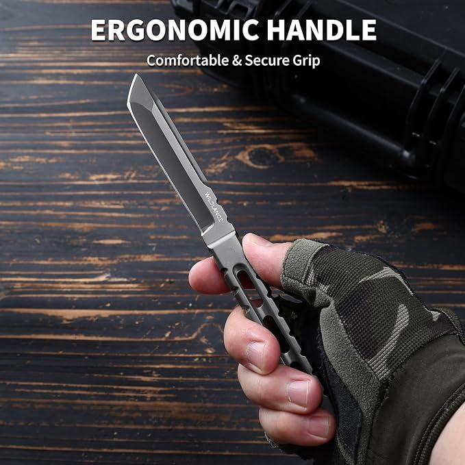 EDC Fixed Blade Knife with Sheath Camping Knife Fixed Blade 3.54 Outdoor Survival Blade Full Tang Hunting Knives for Men Women BS-03