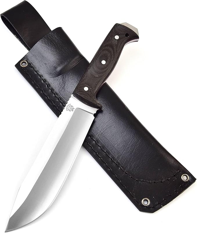 Bushcraft Knife with Sheath11.5 inch Fixed-Blade Handmade Outdoor Full Tang Knives Camping Knives Hunting Knives Survival Tactical Camp Knives Made of D2 Steel (Green)