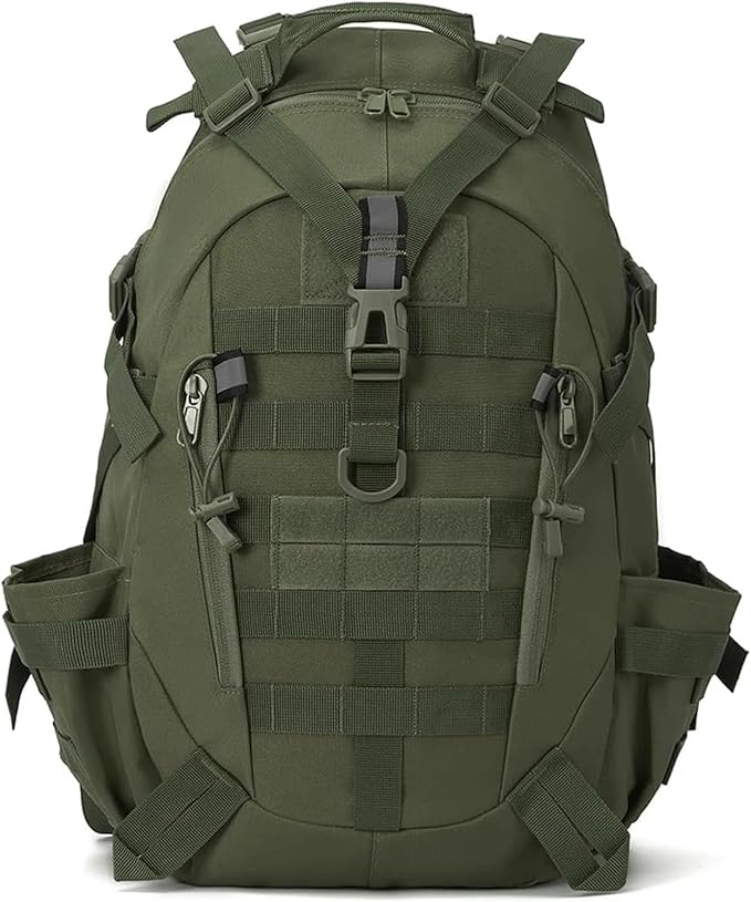 40L Tactical BackpackCompatible for Men Camping Hiking Backpacks Reflective Outdoor Travel Bags Survival(Khaki)