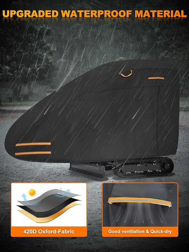 Mini Excavator Cover Fits 2000-3000 lbs Models 420D Waterproof Zippered Excavators Cover Compatible with Kubota K008-3/Bobcat E10/CAT 300.9D/Takeuchi TB210R UV Dust Snow Rain Protection Small