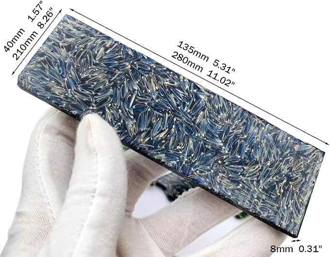 Blank Material For Blade Handle Scales 2pcs DIY Hand Carved Decorative Folding Knife Slingshot(Blue135x40x8mm)