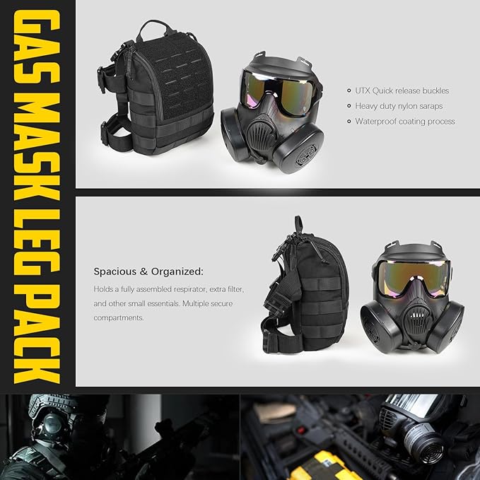 Tactical Gas Mask Leg Pack | Adjustable Respirator Pouch for Emergency Preparedness &amp Outdoor Activities