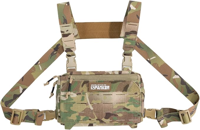 EXCELLENT ELITE SPANKER Tactical Chest Rig Pack EDC Chest Bag Molle Utility Chest Pouch for Outdoor Hunting Workouts Hiking