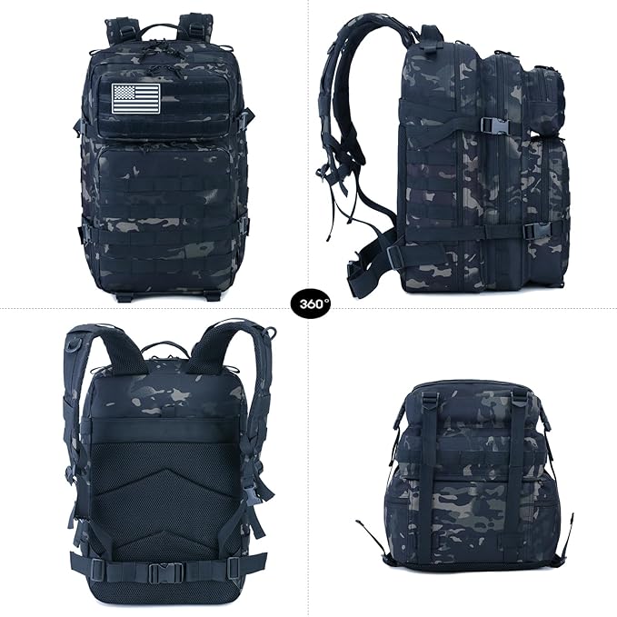 Createy 45L Military Tactical Backpack Large 3 Day Assault Pack Molle Bag Rucksack Bug Out Bag for Camping Hunting Hiking