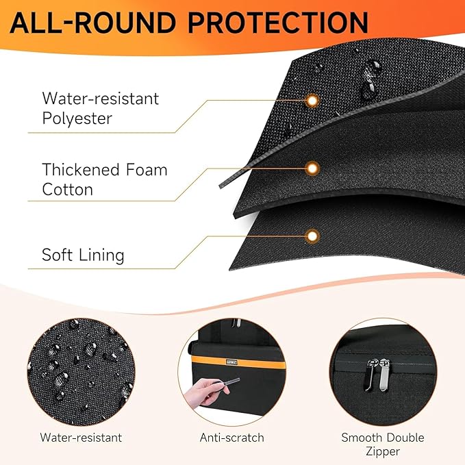 Carrying Case Compatible with Jackery Explorer 240/300/160/GOLABS R300/Anker 521 Portable Power StationWaterproof Travel Storage Bag with Multiple Pockets for Charging Cable and Accessories(Bag Only)