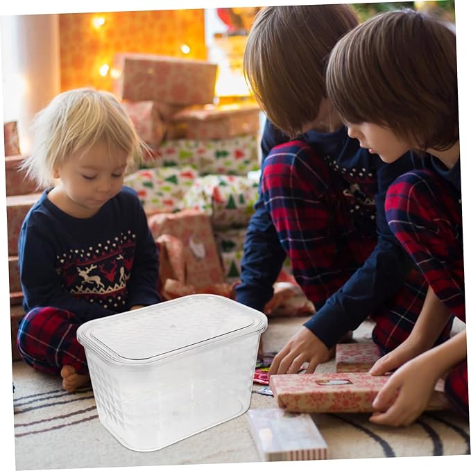 LALAFINA Clear Book Storage Organizer with Lid Transparent Pet Container for for Storing Books Toys Snacks and More